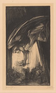 Angel Above a Crowd of People by Johannes Josephus Aarts (signed by artist)