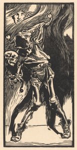 Death as a Harlequin, Playing Bilboquet by Johannes Josephus Aarts