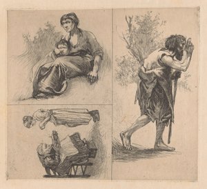 Three Scenes with Human Figures