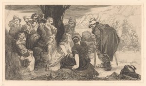 Men, Women and Children by a Tree by Johannes Josephus Aarts