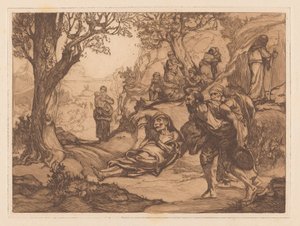 Men, Women, and Children in a Hilly Landscape by Johannes Josephus Aarts