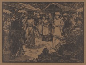 Market Scene with Men and Women by Johannes Josephus Aarts