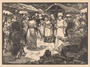 Market Scene with Men and Women by Johannes Josephus Aarts