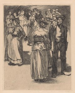 Standing men and women by Johannes Josephus Aarts
