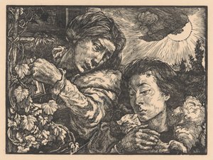 Two Women by a Vine by Johannes Josephus Aarts