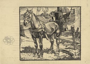 Workhorse Resting by a Pile Driver by Johannes Josephus Aarts