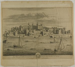 The Tower of London, plate five from Britannia Illustrata by Johannes Kip
