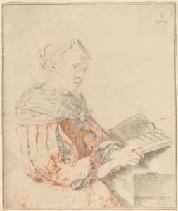 Young Girl at the Keyboard by Johannes Kornlein