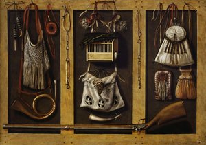 Still-Life with Hunting Equipment by Johannes, Leemans