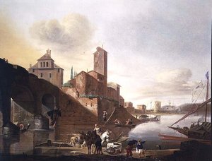 A View of the Ponte Molle in Rome