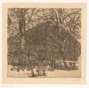 Trees in front of farmhouse by Johannes Löhr
