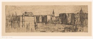 View of Amsterdam with houses under construction by Johannes Löhr