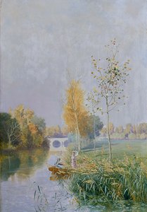 People in a river landscape