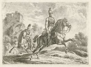 Two Soldiers on Horseback
