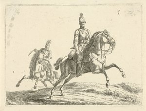 Two Soldiers on Horseback