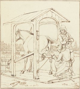 Shoeing a Horse by Johannes Vinkeles