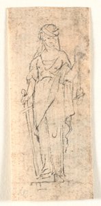 Standing Woman with Sword. Justice by Johannes Wiedewelt