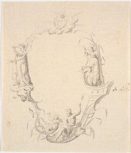 Draft for Title Vignette for a Sea Chart (with the text: Pass Chart over Kattegat, published by the Sea Chart Archive 1799) by Johannes Wiedewelt