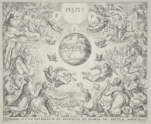 Adoration of the Trinity in heaven by Johannes Wierix