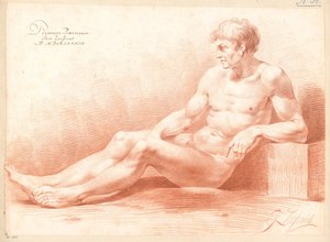 Seated Male Nude, Seen from the Side (1st Prize 1789)