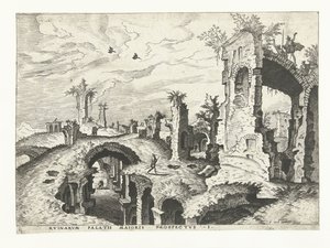 View of Ruins on the Palatine Hill in Rome (Roman Ruins, 1561) by Johannes of Lucas van Doetechum (attributed to)