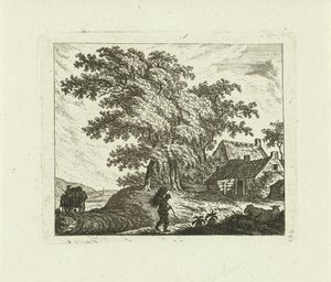 Landscape with Farmhouse and Man with Bundle of Sticks