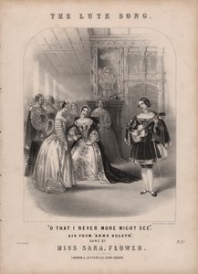 The Lute Song from Anna Bolena by Donizetti (colour litho) by John (after) Brandard