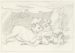 Cerberus, Inferno, Canto 6 by John (after) Flaxman