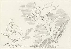 Summit of Malebolge, Inferno, Canto 21 by John (after) Flaxman