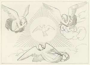 The Adoration of the Trinity, Paradise, Canto 13 by John (after) Flaxman