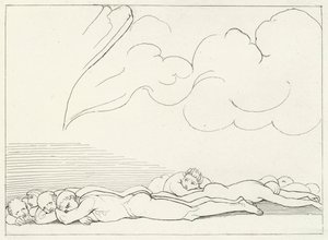 The Earthquake, Purgatory, Canto 20 by John (after) Flaxman