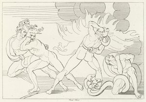 The Fiery Serpents, Inferno, Canto 24 by John (after) Flaxman