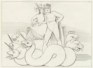 The Intrigues of the Church, Purgatory, Canto 32 by John (after) Flaxman