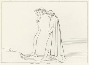 The Meeting with Statius, Purgatory, Canto 21 by John (after) Flaxman