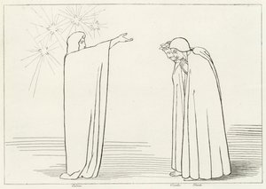 The Mountain of Probation, Purgatory, Canto 1 by John (after) Flaxman