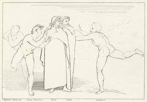 The Rain of Fire, Inferno, Canto 16 by John (after) Flaxman