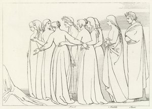 The River Eunoe, Purgatory, Canto 33 by John (after) Flaxman
