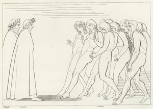 The Vestibule of Purgatory, Purgatory, Canto 3 by John (after) Flaxman