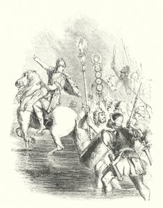 Caesar crossing the Rubicon by John (after) Gilbert