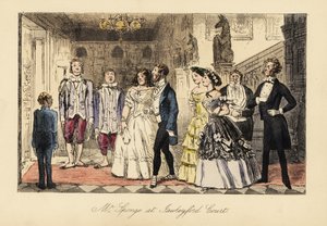 English Gentleman and Ladies Announced Before Dinner in a Grand House by John (after) Leech