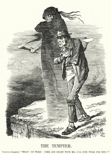 The Tempter - temptation of anarchism for the unemployed by John (after) Tenniel