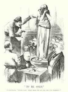 Punch cartoon: To Be Sold - The Paris Commune by John (after) Tenniel