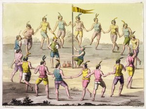 Chilean Indians Doing a Ceremonial Dance