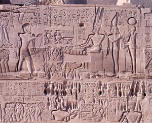 Karnak Temple Complex, Precinct of Amun-Re, Great Hypostyle Hall, North wall, Relief with Seti I war scenes in Syria and Palestine, (detail)