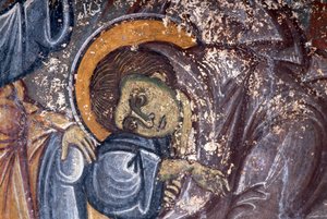 Figure of saint, by Ioannis Pagomenos (detail)