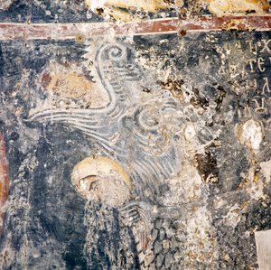 Fresco in Church in Deliana, Crete, Greece by Walter Charles Mills