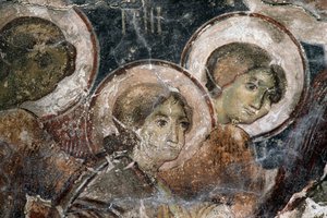 Frescoes in Church of Metamorphosis tou Sotiros, Kefali, Crete, Greece
