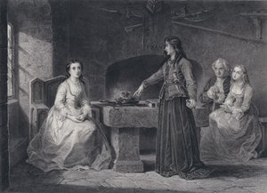 Illustration for The Pirate by Sir Walter Scott by John Adam P. Houston