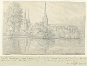 South West View of Lichfield Cathedral by John Allport