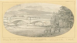 Wolseley Bridge: pen and wash drawing by John Allport